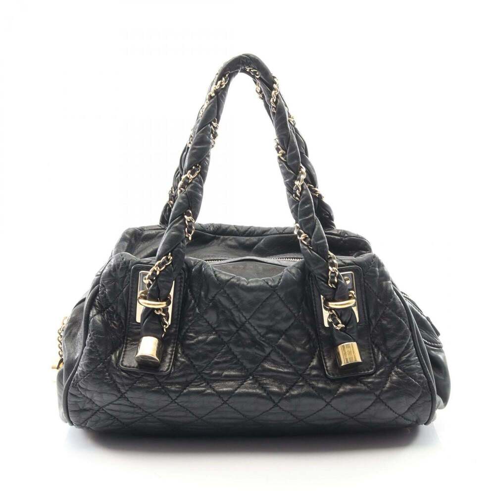 Chanel Matelassé Tote Bag Handbag, Lambskin Leather, Women's, Black - Picture 1 of 10